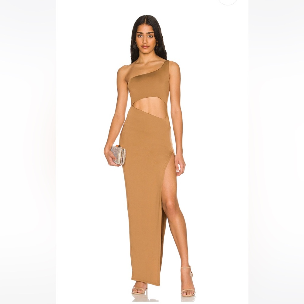 Superdown Erla cutout maxi dress tan